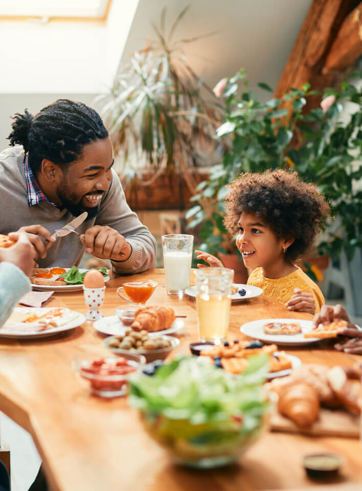 Family enjoying a meal together